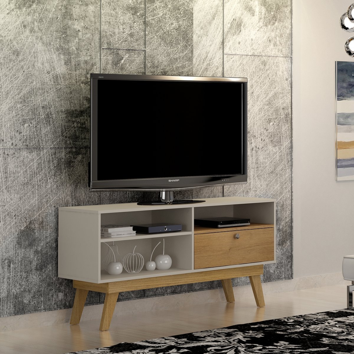 Rack Houston Off White/Cinamono – VALDEMÓVEIS