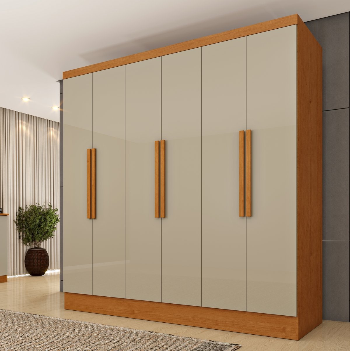 Guarda-Roupa 6 Portas Bariloche Cinamono/Off White – TCIL