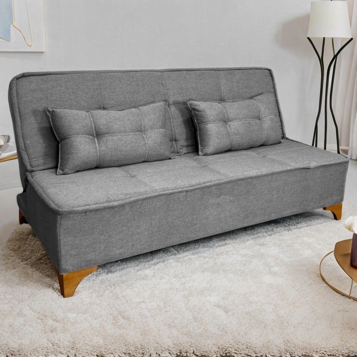 Sofá Cama Zayn 1,86 m Linho Cinza 27 – BOARETO ESTOFADOS