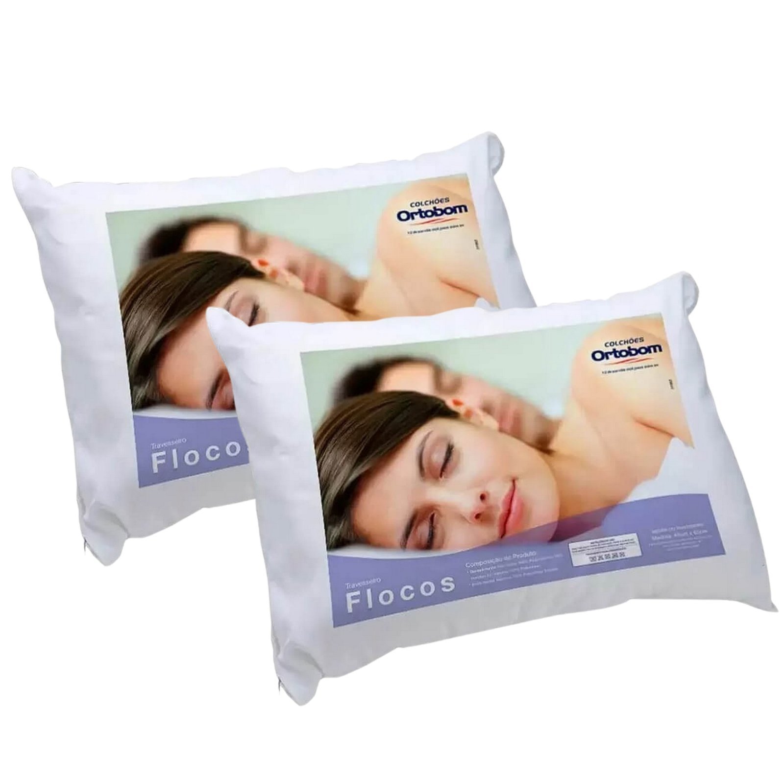 Kit 2 Travesseiros Flocos Conforto C15 – ORTOBOM