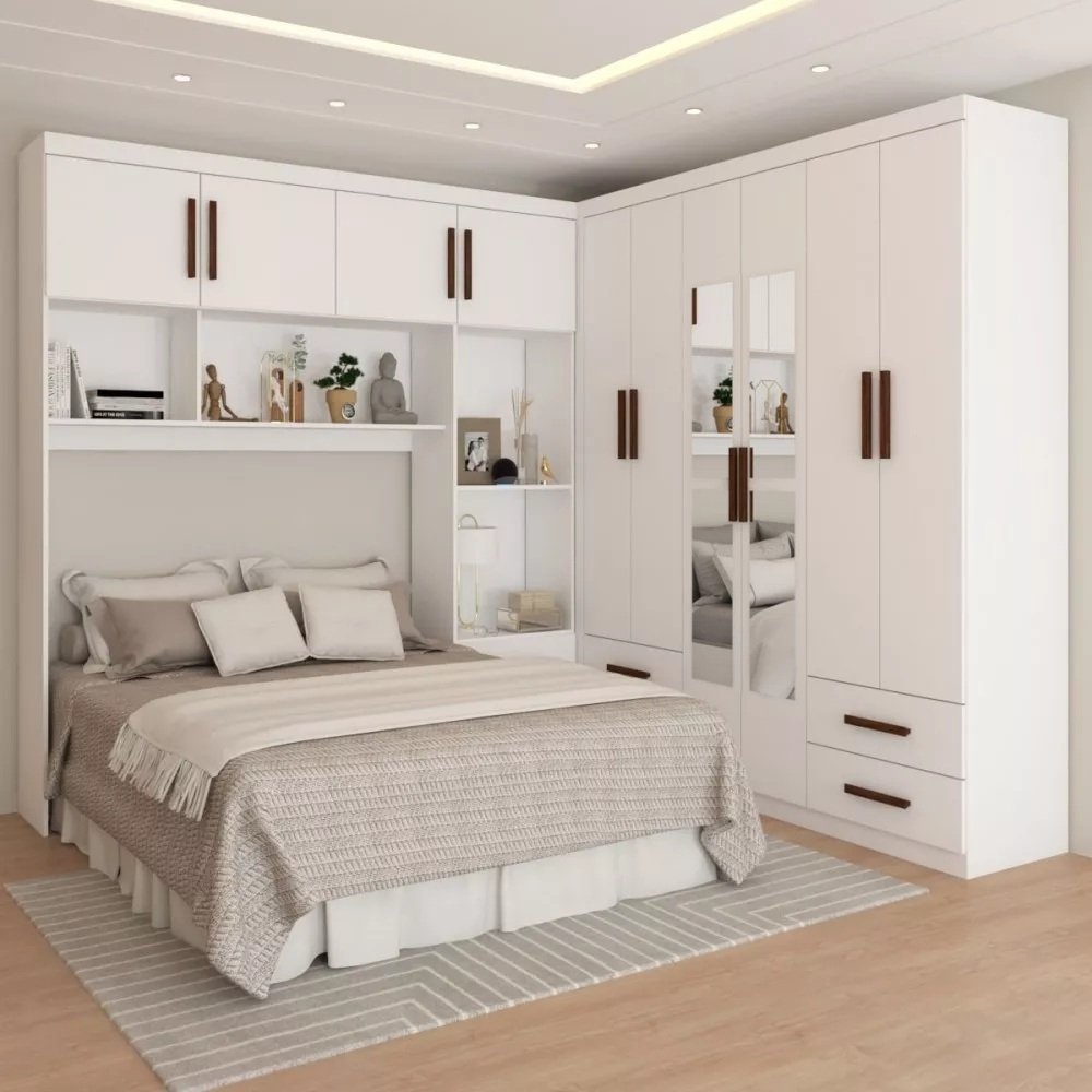 Modulado 4 Portas + Guarda-Roupa 6 Portas Hércules Branco – CARIOCA MÓVEIS