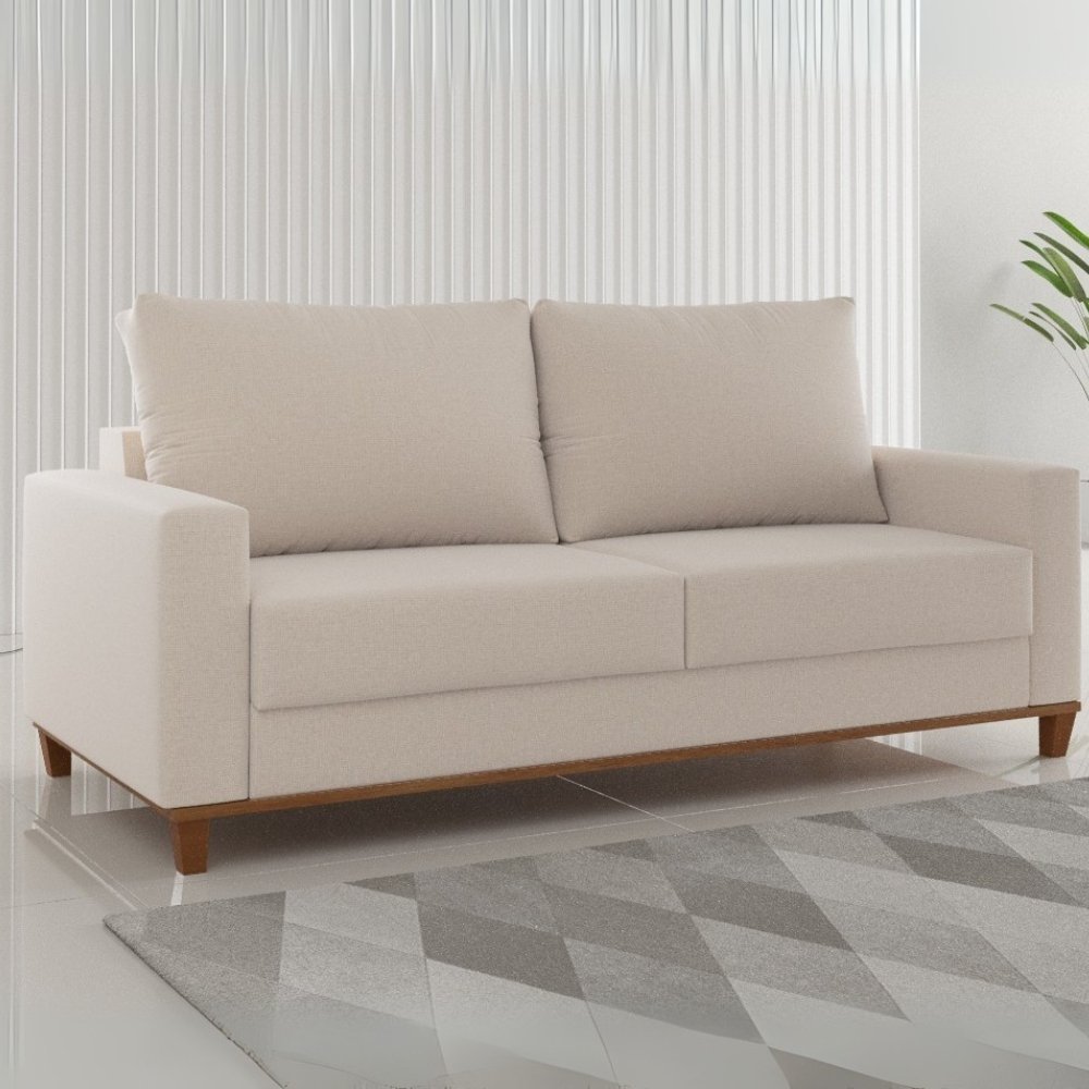 Sofá Living Palazo/Felícia 1,80 m Linho Bronze – VIERO MÓVEIS