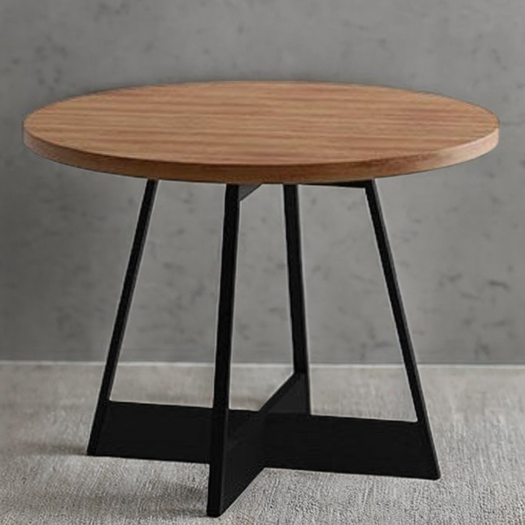 Mesa Átria 1594 Redonda 100 Preto/Nogal – CARRARO MÓVEIS