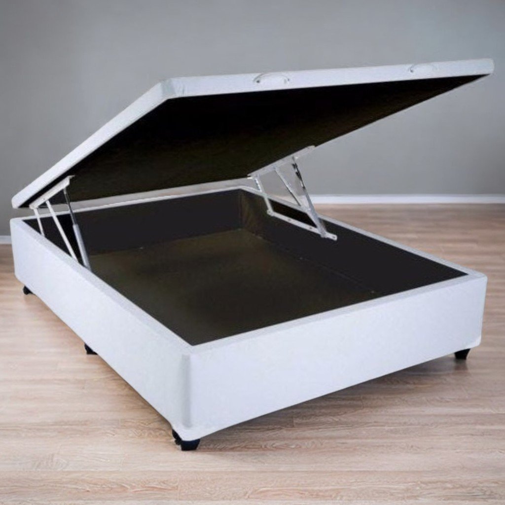 Base Box Casal Baú Corino Branco