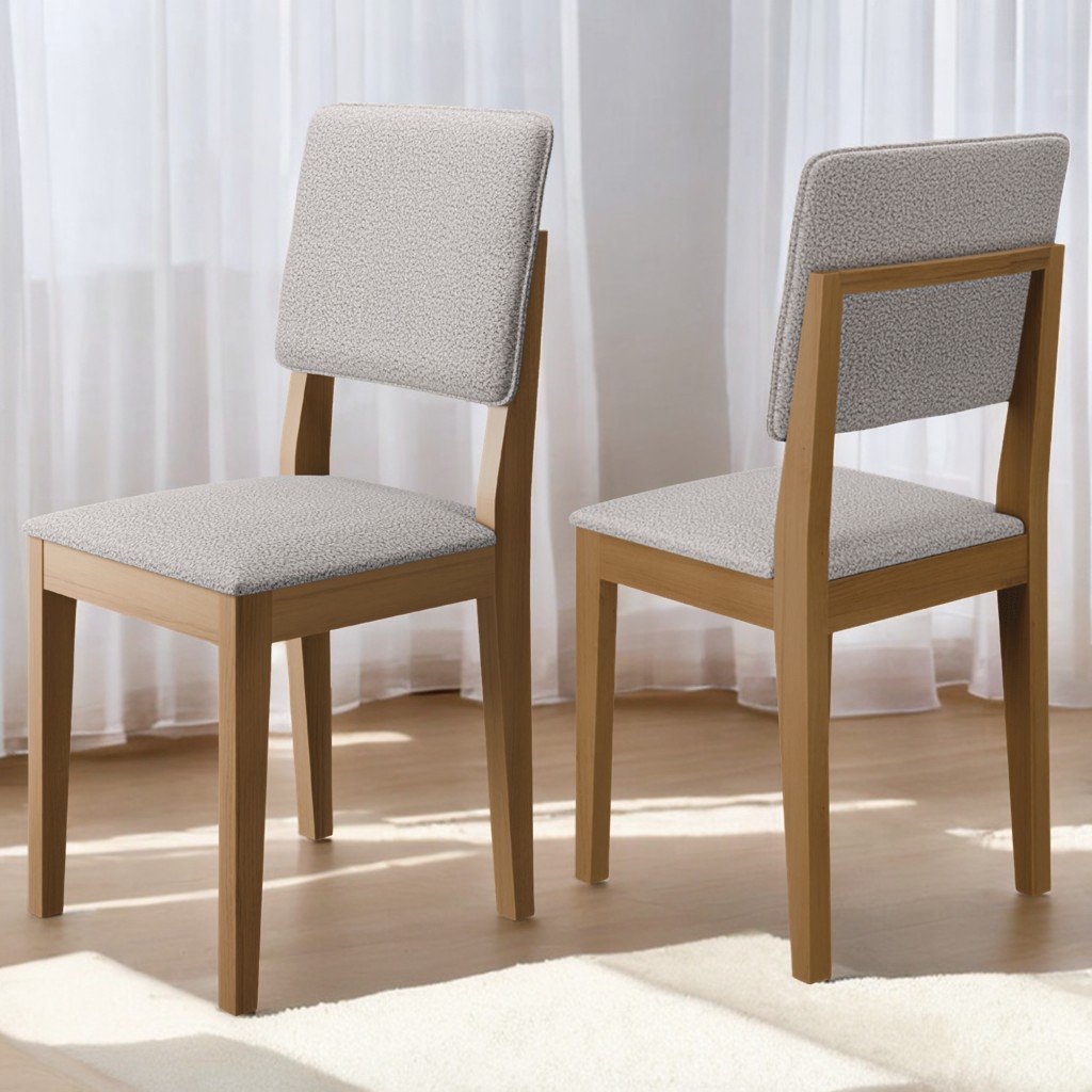 Kit 2 Cadeiras Pérola Imbuia/Linho Cinza Prata – DOBUÊ MOVELARIA