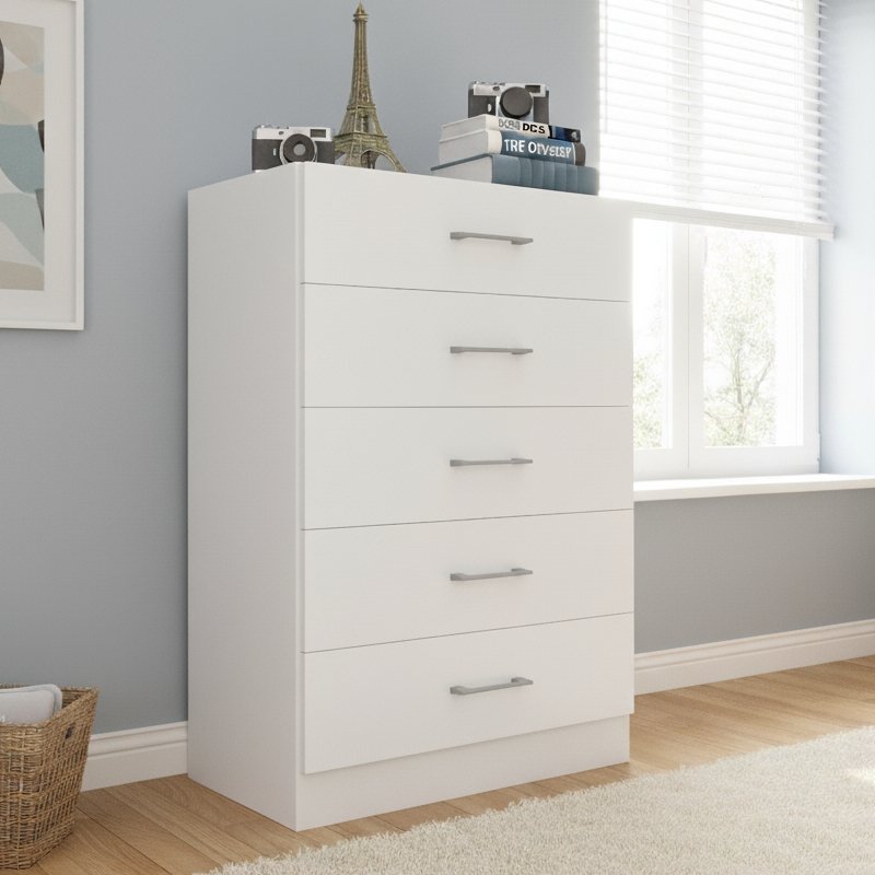 Cômoda 5 Gavetas Aruba Branco – FELLICCI