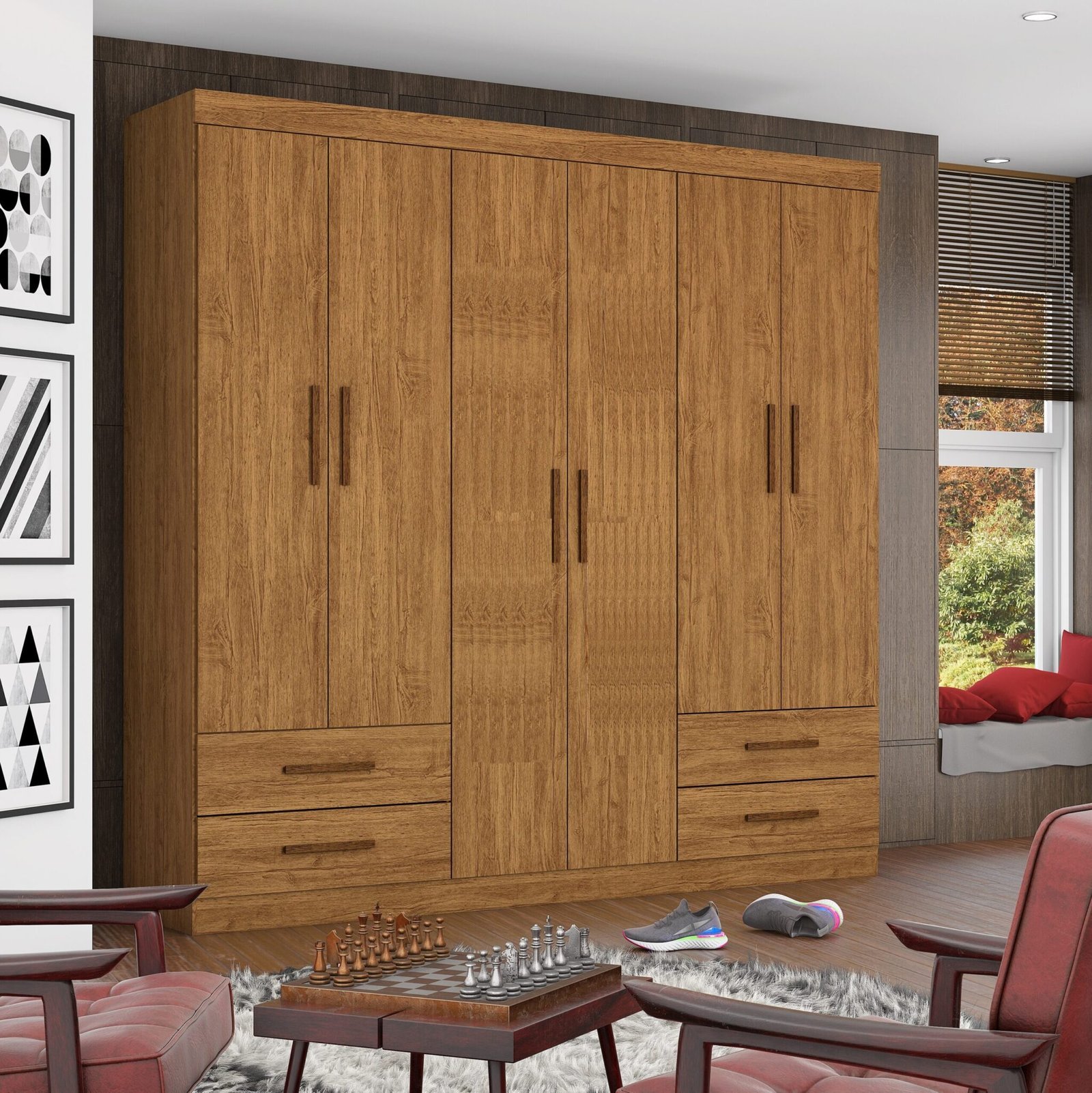 Guarda-Roupa 6 Portas Hércules Cinamono  – CARIOCA MÓVEIS