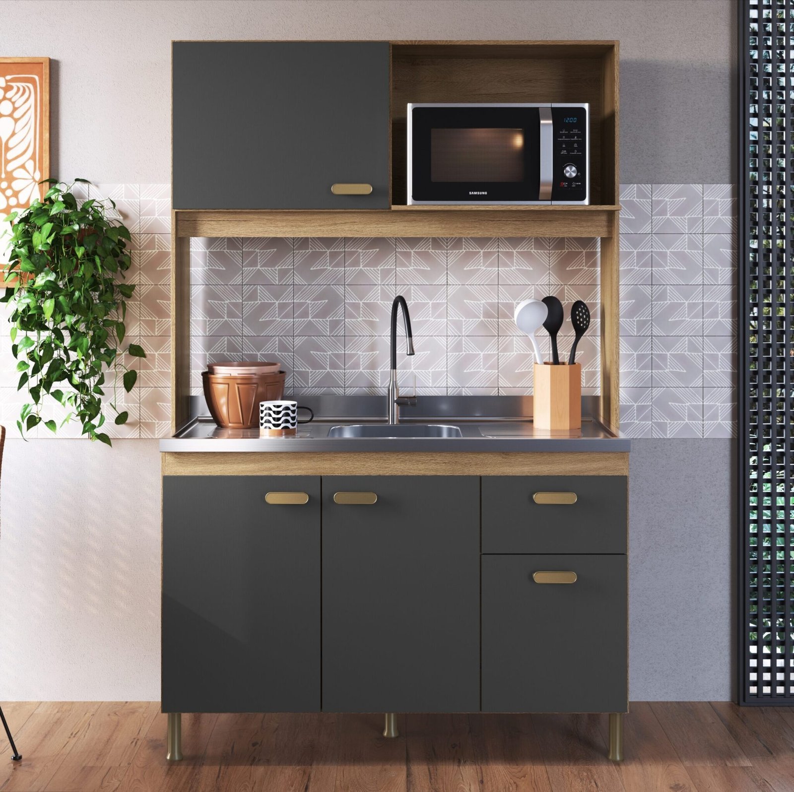 Kit Cozinha Veneto Castani/Chumbo – INDÉKES