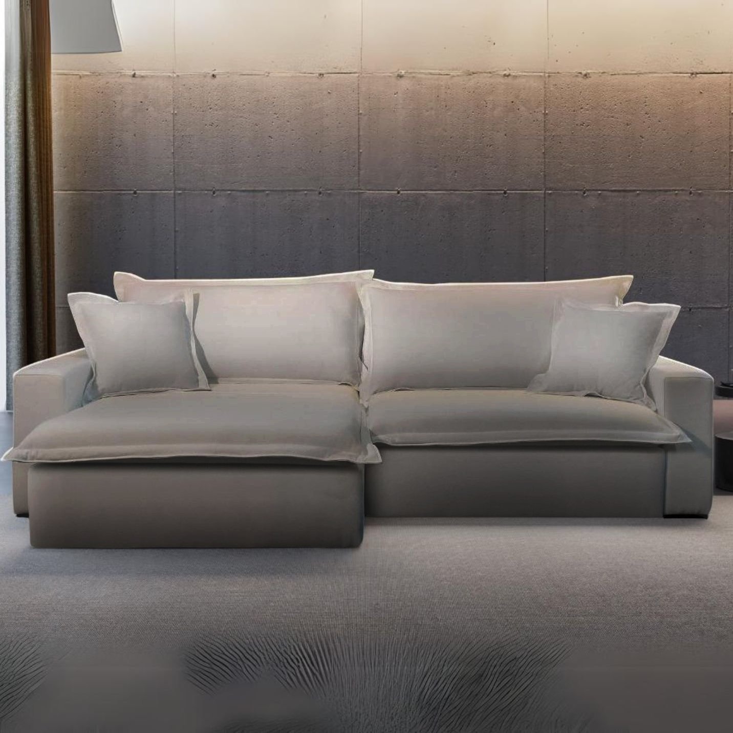 Sofá Retrátil E-80 Veludo Capuccino 1192 – SUPREMA ESTOFADOS