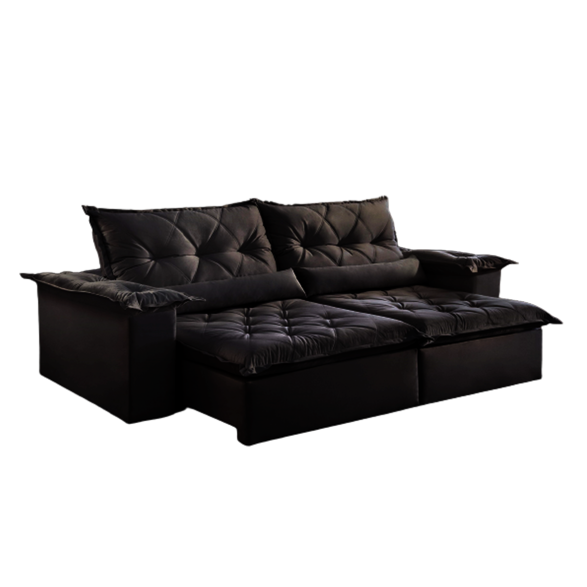 Sofá Retrátil e Reclinável Ouro Preto 240 Preto – MONTANO ESTOFADOS