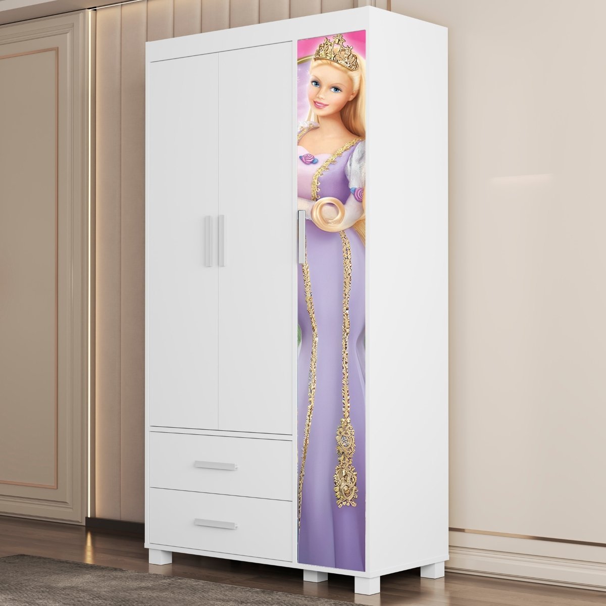 Guarda-Roupa 3 Portas Lívia 0,89 m (Menina)Barbie 404189 – MADEC/VJ MÓVEIS