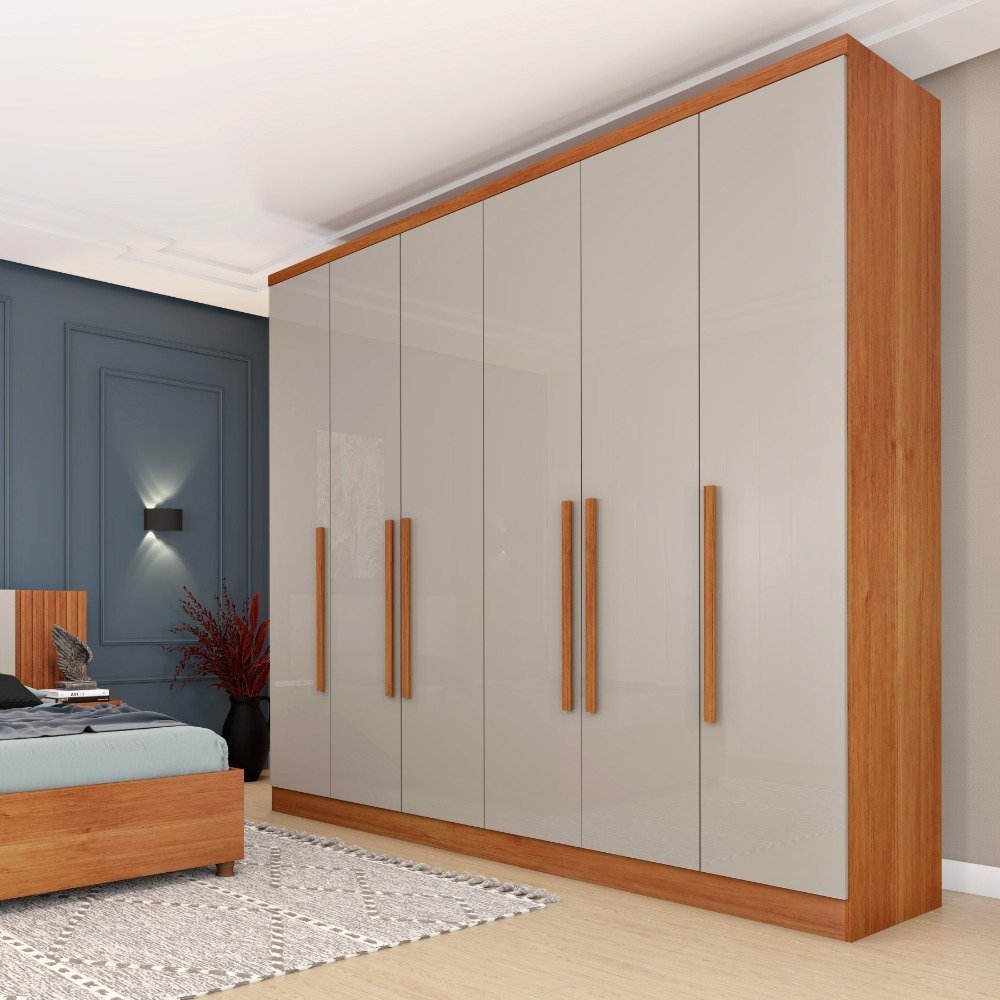 Guarda-Roupa 6 Portas Veneza/Padova 2,39 m Cinamono/Off White – TCIL