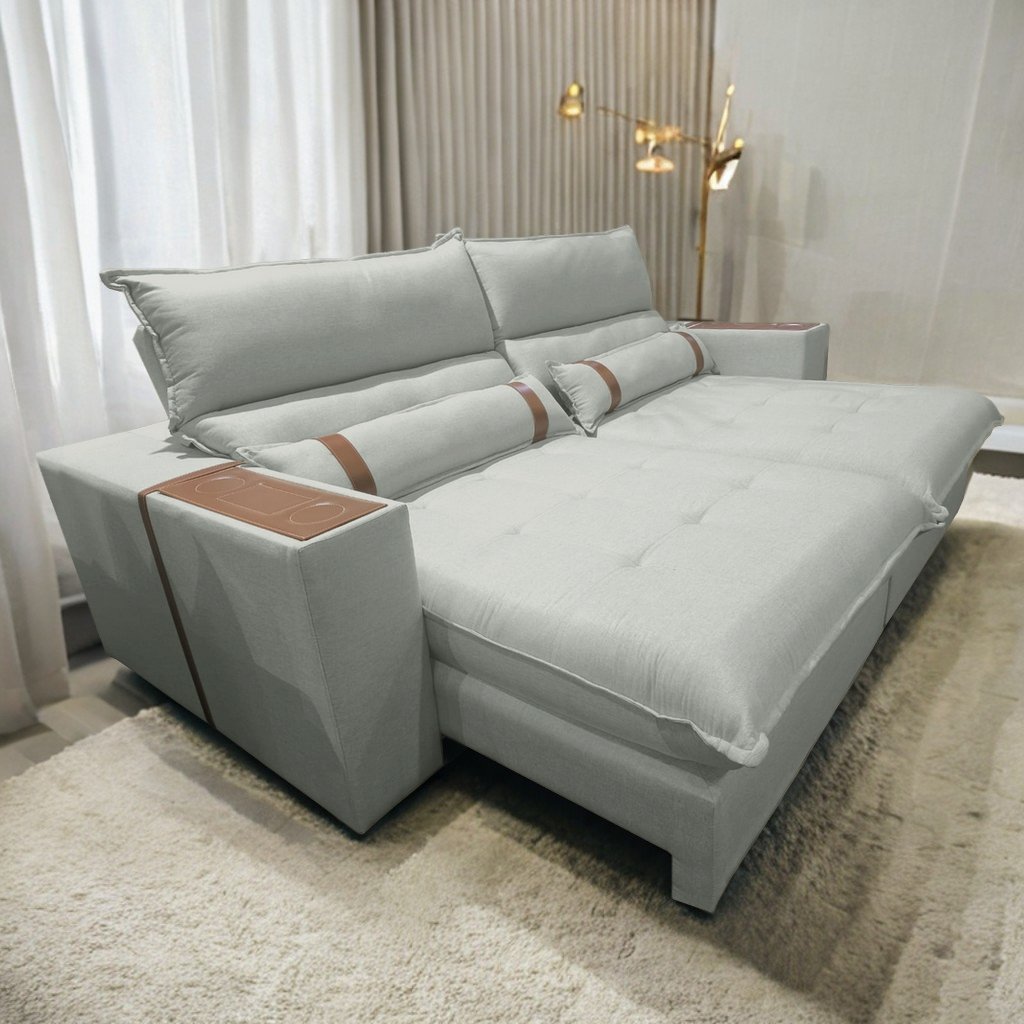 Sofá Retrátil e Reclinável Ravello 2,30 m Linho Gelo 07 – INNOVE ESTOFADOS