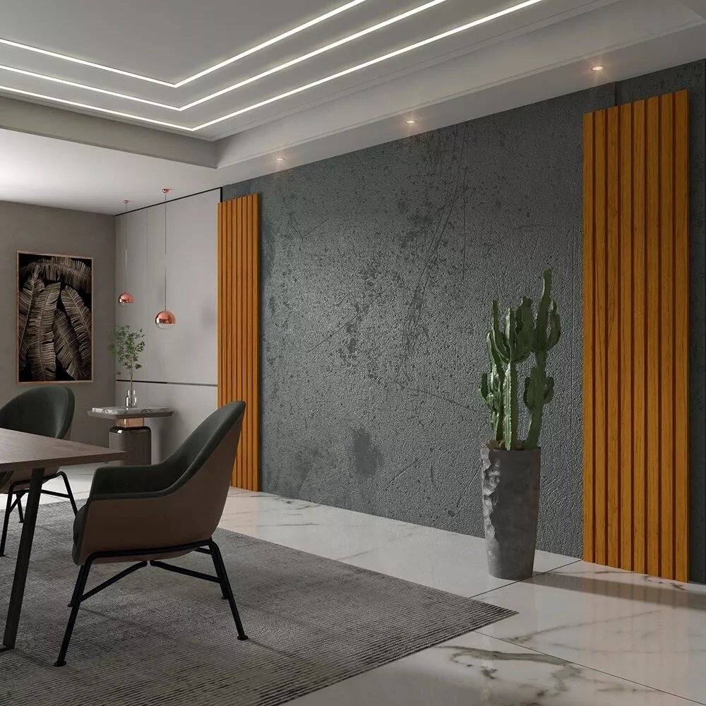 Kit 2 Placas Painel Ripado Nobre 49,6 + 49,6 cm Naturale – GELIUS