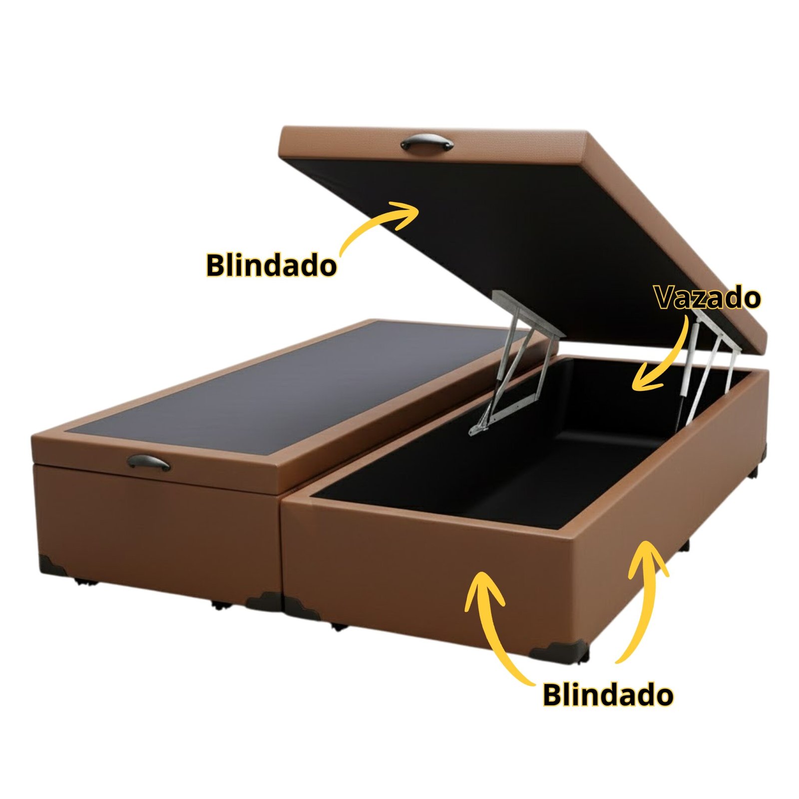 Base Box Queen Baú Corino Marrom – ALTO NÍVEL CAMAS E COLCHÕES - Imagem 2
