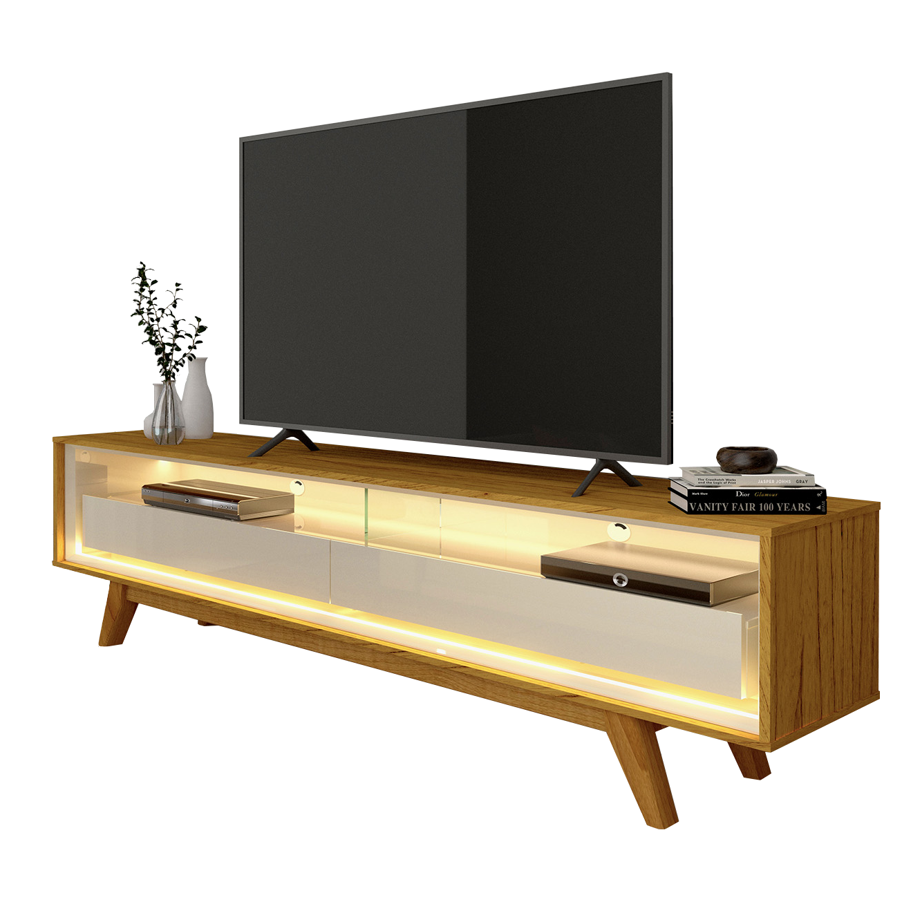 Rack ate 65″ Requinte 172 Naturale/Off White – GELIUS - Imagem 2