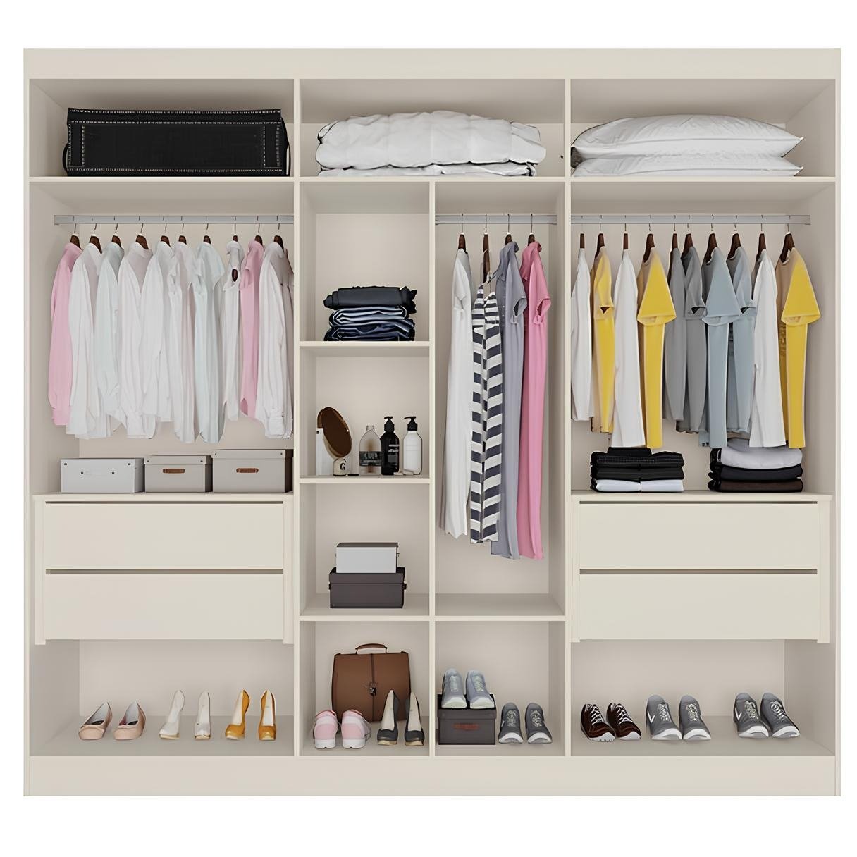Guarda-Roupa 6 Portas Oxford 2,10 m Off White – MOVEIS EUROPA - Imagem 2