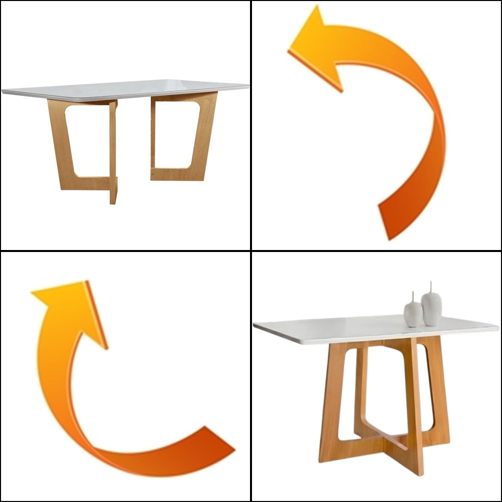 Mesa Dubai 120 (Tampo Londres) Cinamomo/Off White – CEL MOVEIS - Imagem 2