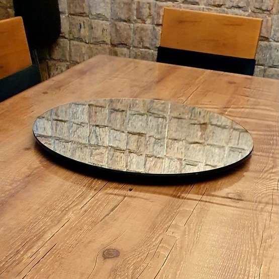 Prato Giratório 50 cm Espelhado/Preto – RJ DECOR - Imagem 2