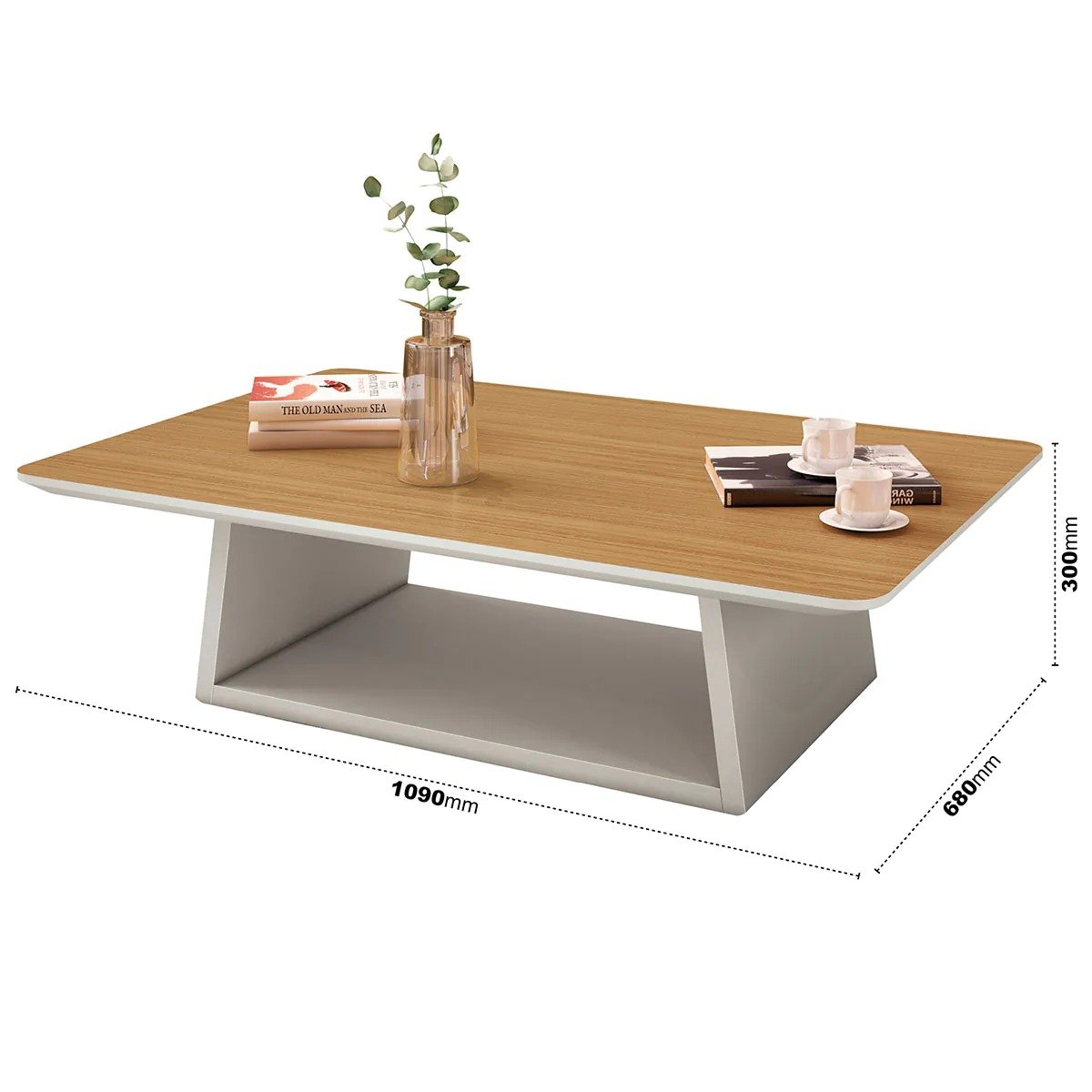 Mesa de Centro Holambra Off White/Cedro – EDN MÓVEIS - Imagem 2