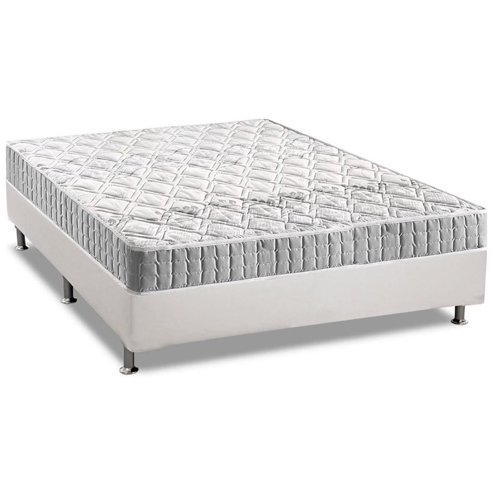 Colchão Casal Orthosono 18 cm D33 + Base Simples Corino Branco – ANJOS + ALTO NÍVEL - Imagem 2