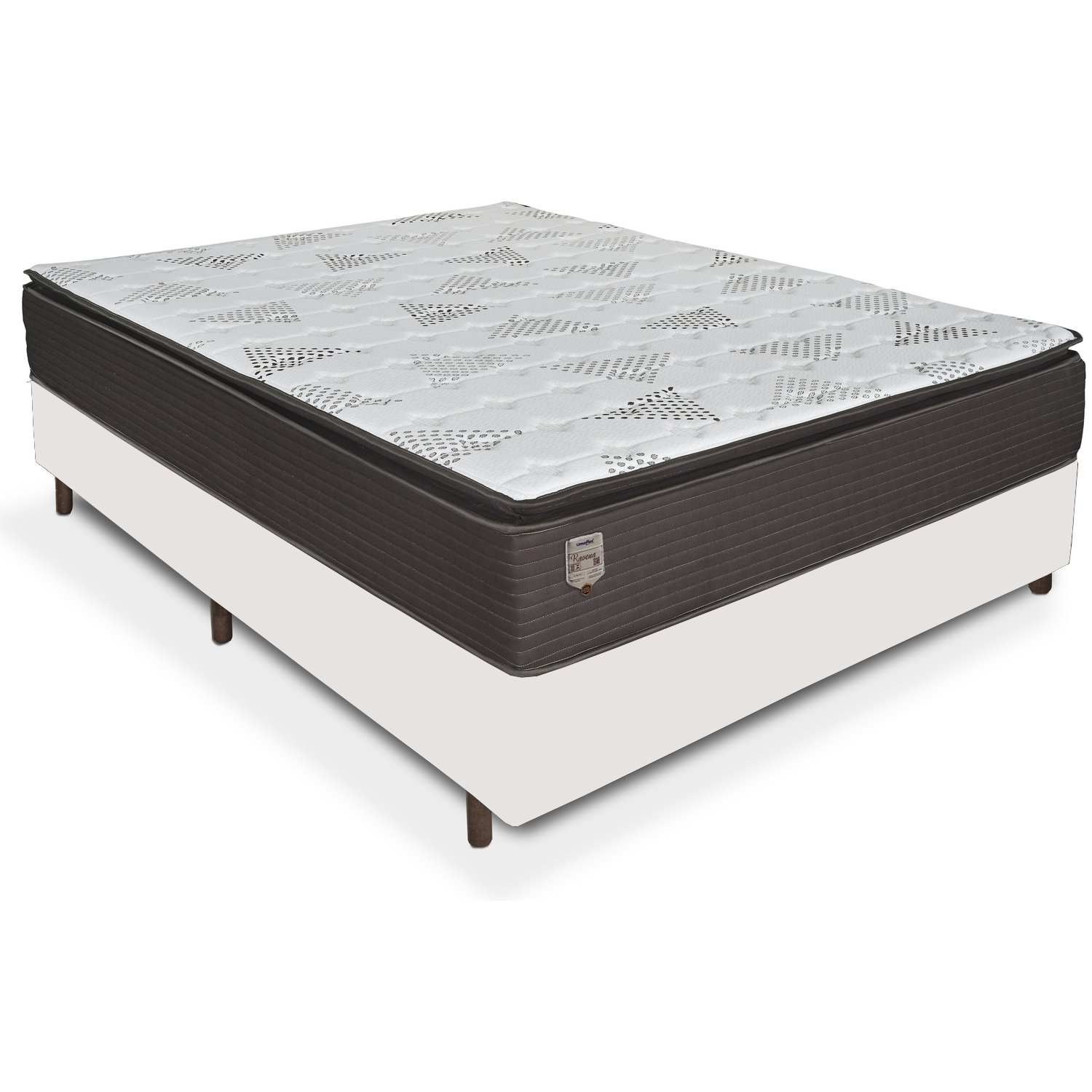 Colchão Casal Ravena 33 cm D26 Molas Ensacadas + Base Simples Corino Branco – UMAFLEX + ALTO NÍVEL - Imagem 2