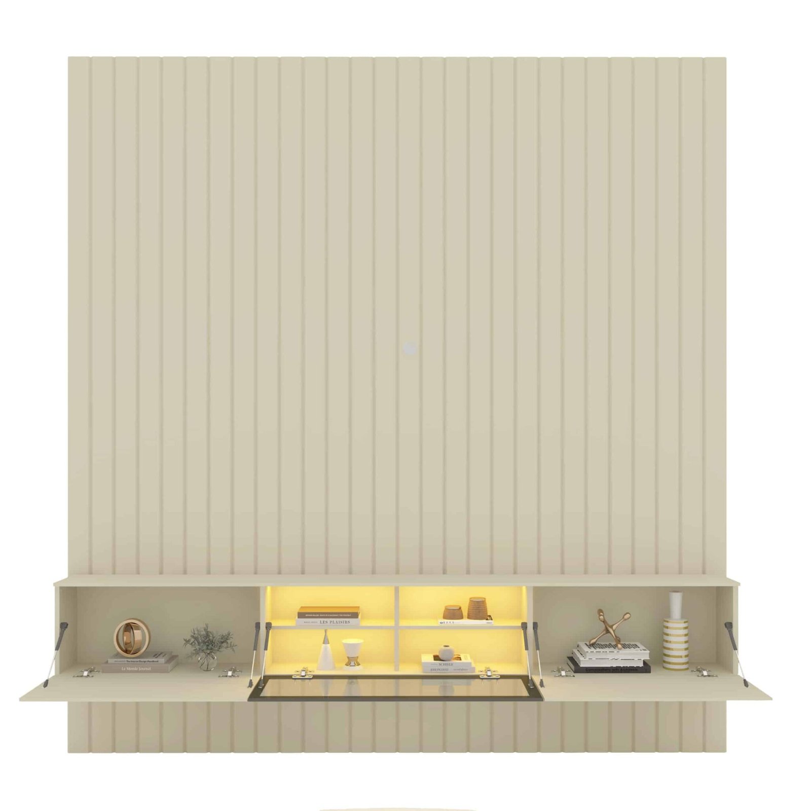 Home Suspenso até 85″ Majestade 230 Off White com Nicho Luminare Off White – GELIUS - Imagem 2