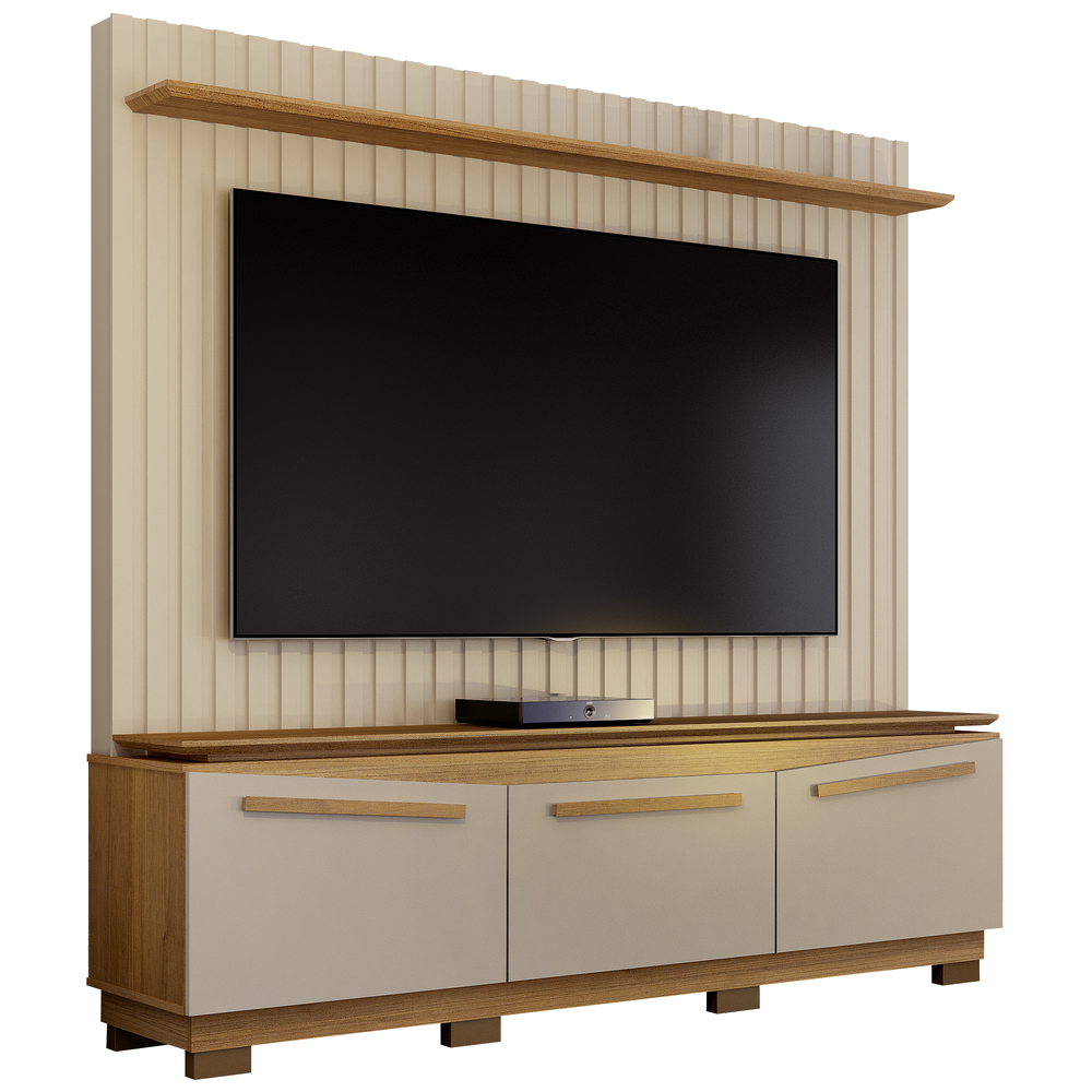Home Theater até 75″ Montreal Off White/Cinamomo – VALDEMÓVEIS - Imagem 2