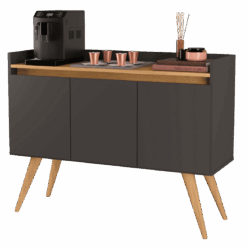 Buffet 3 Portas Gold Preto/Mel – MOVEIS PRIMUS - Imagem 2