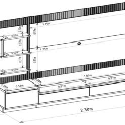 Painel até 70″ + Rack + Módulo Lateral São Paulo Tauari/Off White Fosco – LINEA BRASIL - Imagem 2