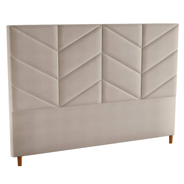 Cabeceira Queen Berlim Veludo Bege B015 – LARMOVEIS/TREVO ESTOFADOS - Imagem 2