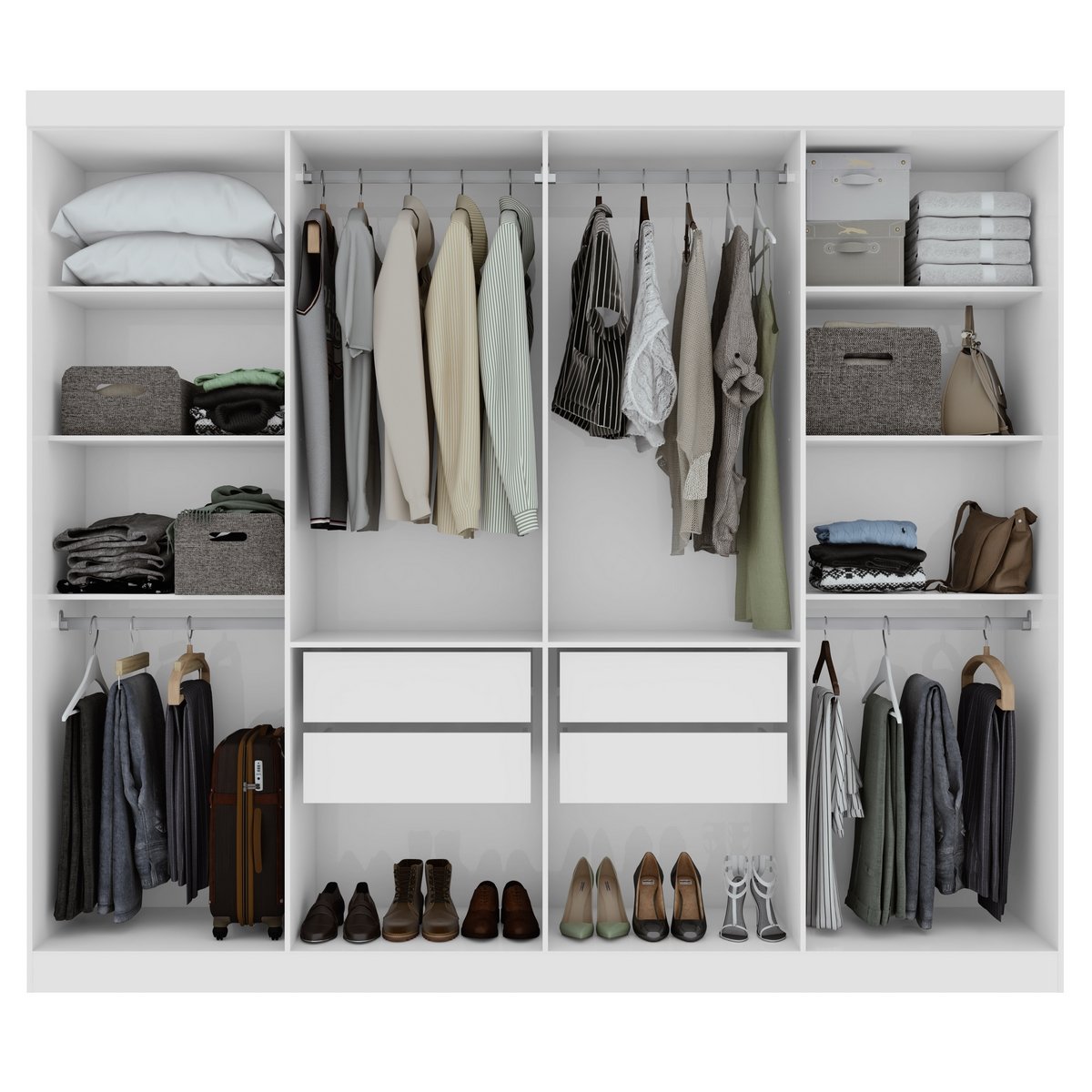 Guarda-Roupa 8 Portas Andara Soft 2,36 m Branco – LOPAS - Imagem 2