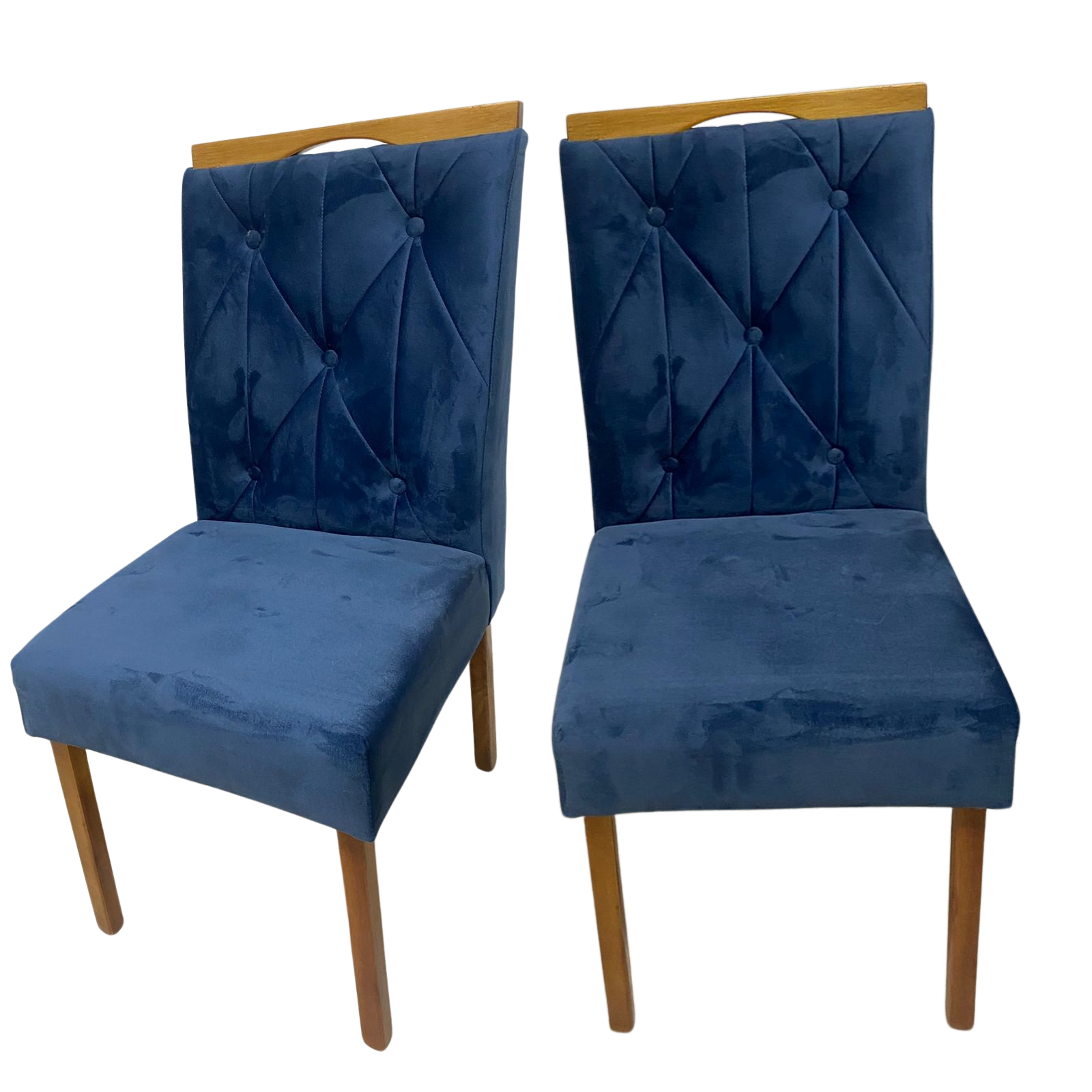 Kit 2 Cadeiras Yasmim Veludo Azul – KM DECOR - Imagem 2