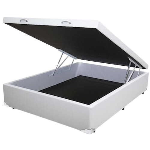 Base Box Casal Baú Corino Branco – BIOSTAR - Imagem 2