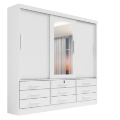Guarda-Roupa 3 Portas Meridian 2,00 m Branco – D DORO MOVEIS - Imagem 2
