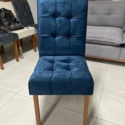 Mesa Amora BA35 160 Canela/Off White com 6 Cadeiras Sophia Veludo Azul – KAPPESBERG + WM DECOR - Imagem 2