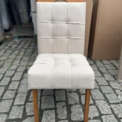 Mesa Apogeu (Tampo Maxi) 120 Amêndoa Clean/Off White com 4 Cadeiras Sophia Linho Bege 200 – LOPAS + WM DECOR - Imagem 2