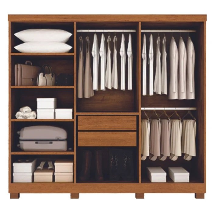 Guarda-Roupa 6 Portas Cabo Frio 1,80 m Nature/Off White – BIANCHI - Imagem 2