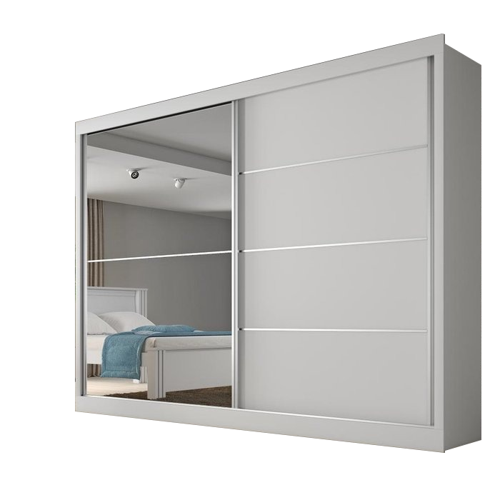 Guarda-Roupa 2 Portas Verona 2,02 m Branco Acetinado – MÓVEIS EUROPA - Imagem 2