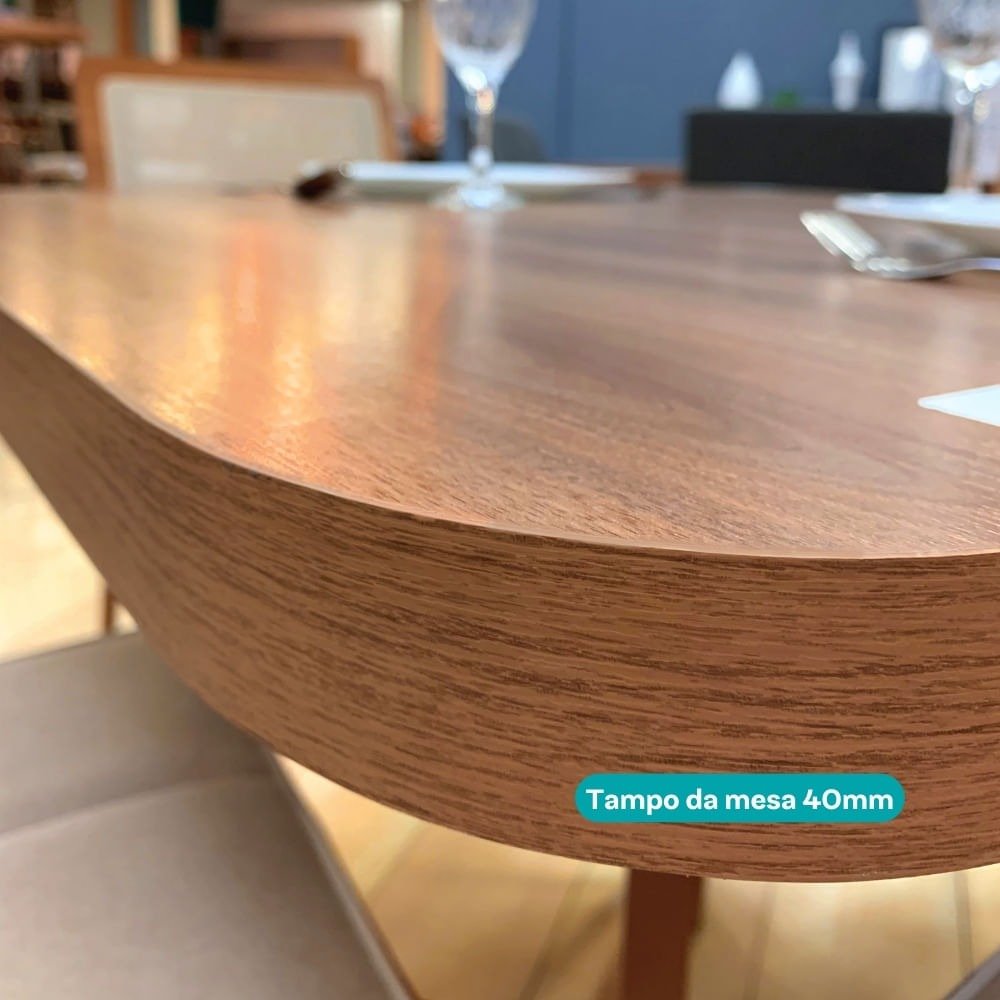 Mesa Átria 1593 Quadrada 90 Rosê Cobre/Nogal Freijó – CARRARO MÓVEIS - Imagem 2