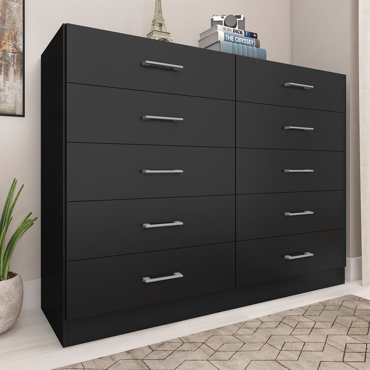 Cômoda 10 Gavetas Caribe Preto – FELLICCI - Imagem 2
