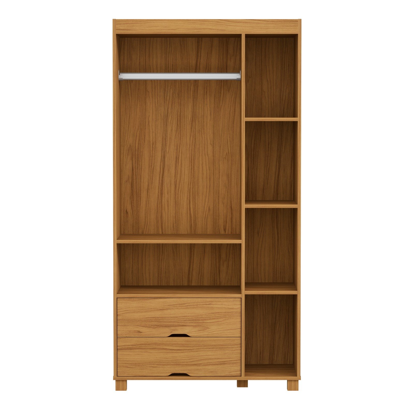 Guarda-Roupa 3 Portas + Cômoda 4 Gavetas com Sapateira + Cama Solteiro Bela Nature – MADEC MÓVEIS - Imagem 2