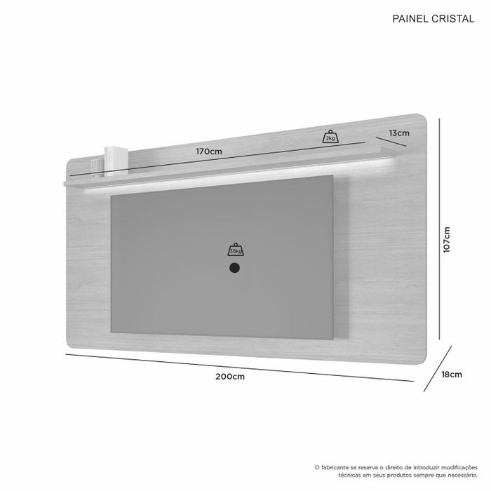 Painel até 70″ Cristal Cinamomo – JCM MOVELARIA - Imagem 2