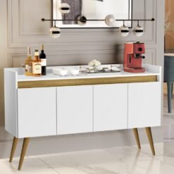 Buffet 4 Portas Gold Branco/Mel/Branco – MOVEIS PRIMUS - Imagem 2