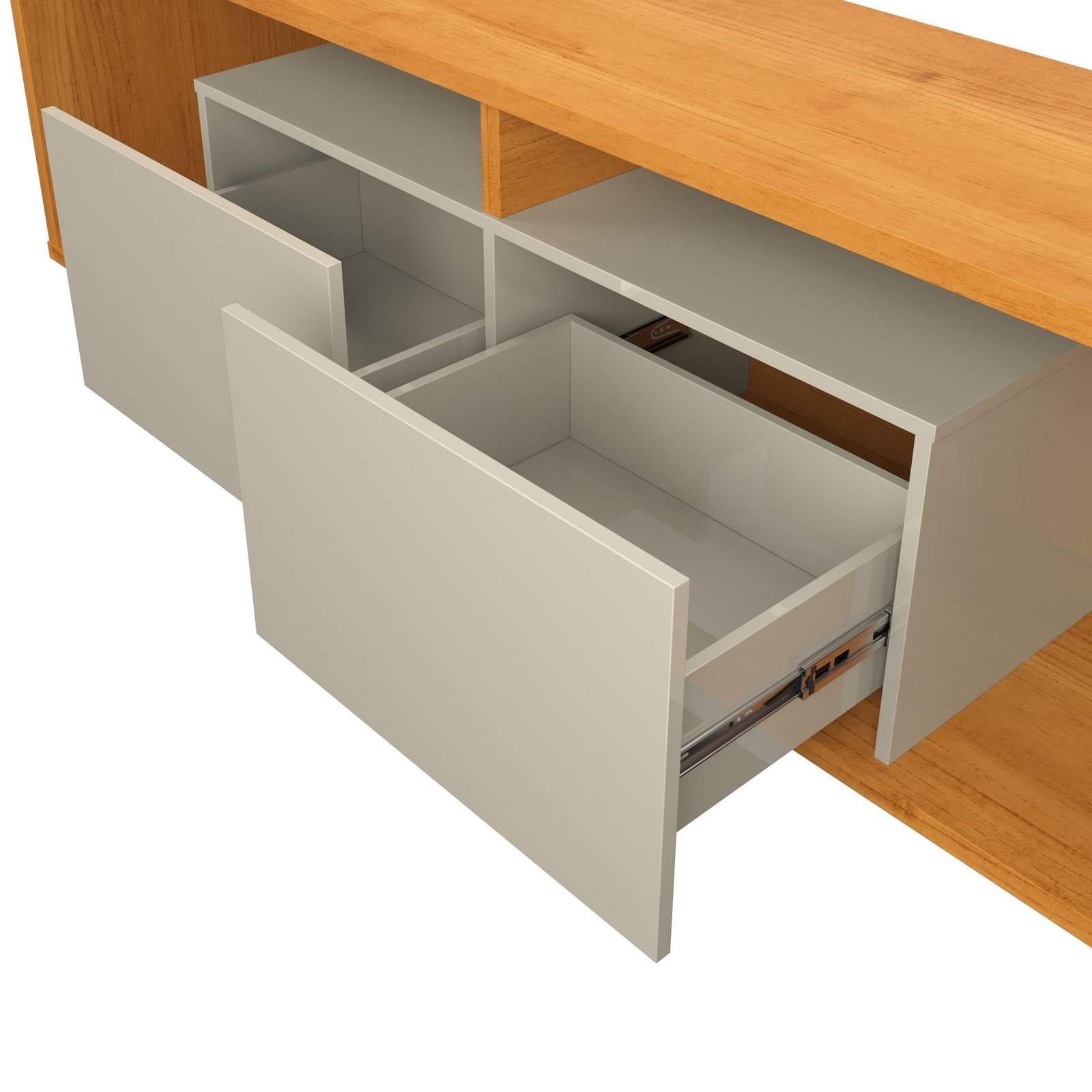 Rack até 75″ Move 1.8 Cinamomo/Off White – PATRIMAR - Imagem 2