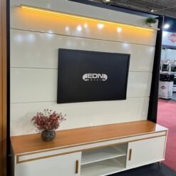 Painel até 75″ Bliss + Rack Comodoro 2.18 Off White/Cedro – EDN MÓVEIS - Imagem 2