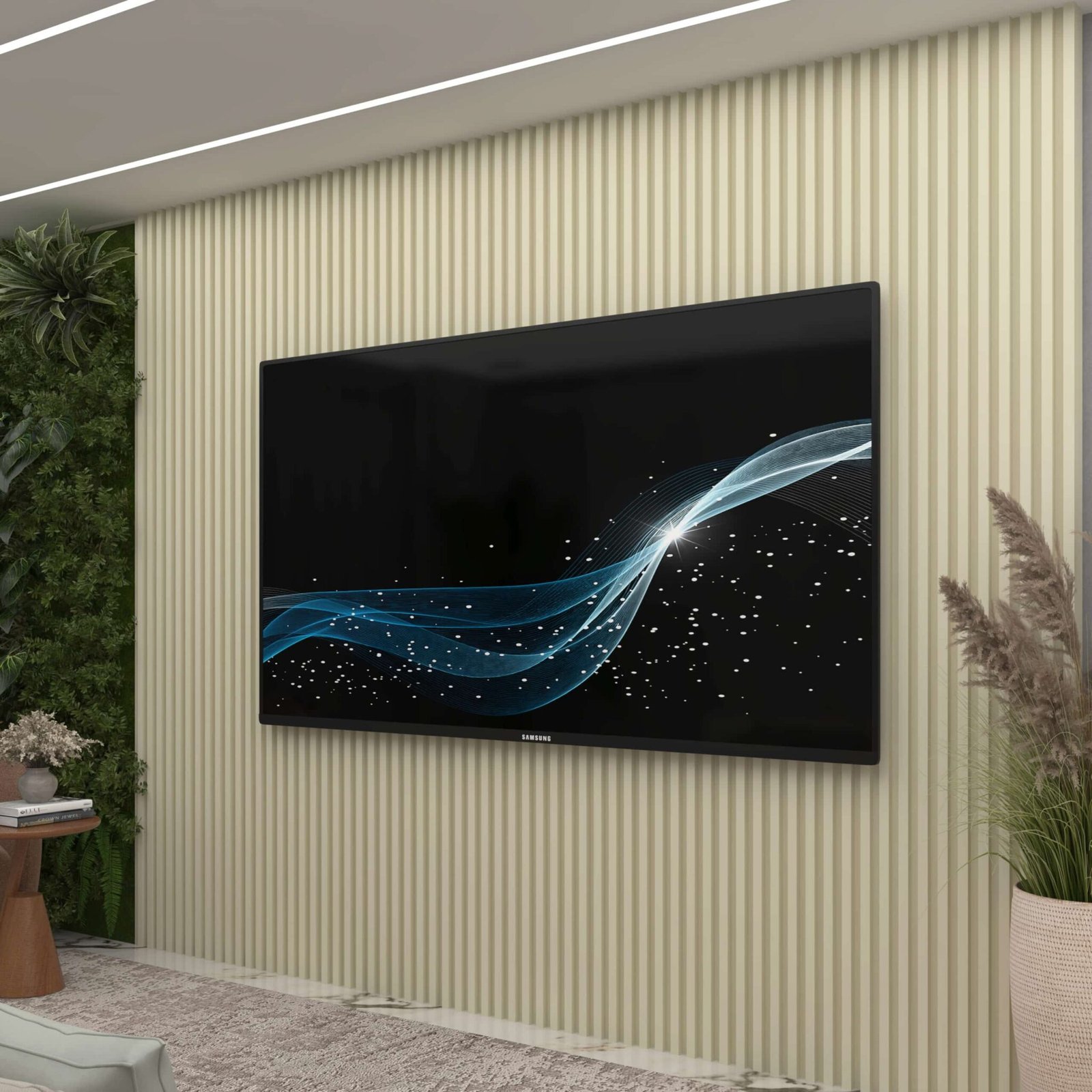 Painel até 85″ Supremo Ripado 218 Off White – GELIUS