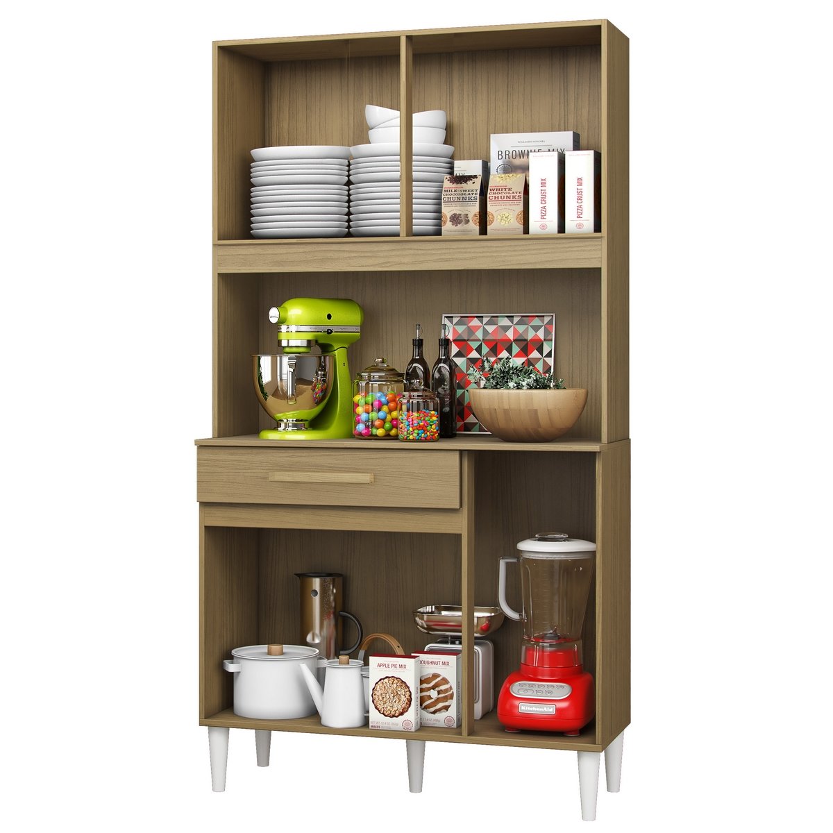 Kit Cozinha 4P1G 0,91 m Atacama/Off White – ARAMOVEIS - Imagem 2